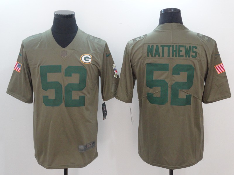 Men's Green Bay Packers Clay Matthews #52 Brown Jersey